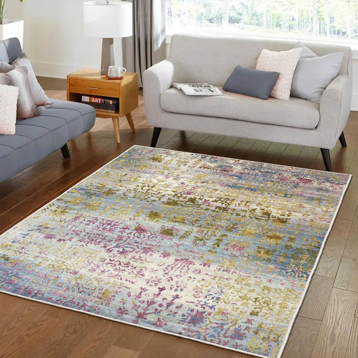 Conceptum Els1895 Alfombra de Pasillo de Terciopelo Multicolor 100 x 200 cm